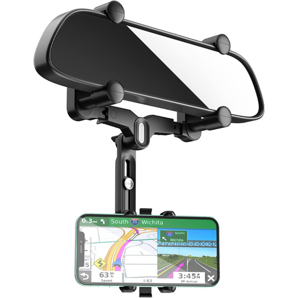 JOCOSA 360 deg. Rotatable Rear View Mirror Phone Holder