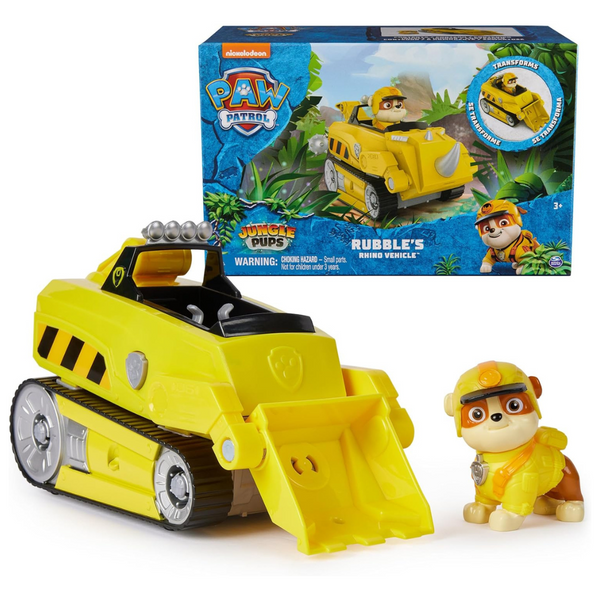 PAW Patrol Jungle Pups Rubble Rhino Vehicle Truck Toy & Action Figure