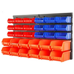 30-Piece Adjustable Wall Mounted Storage Bins Parts Rack