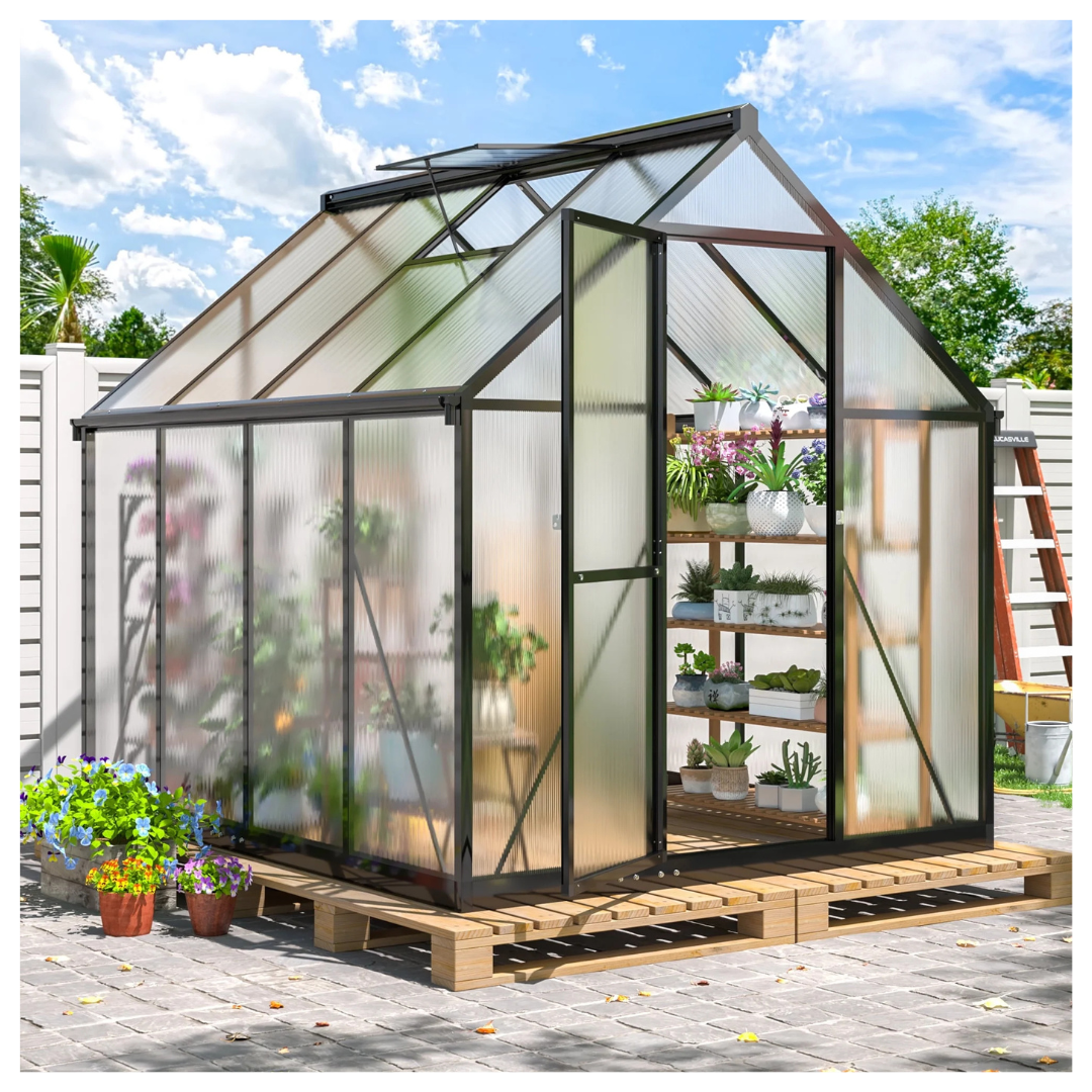 Walk-in 6' x 7' Polycarbonate Greenhouse