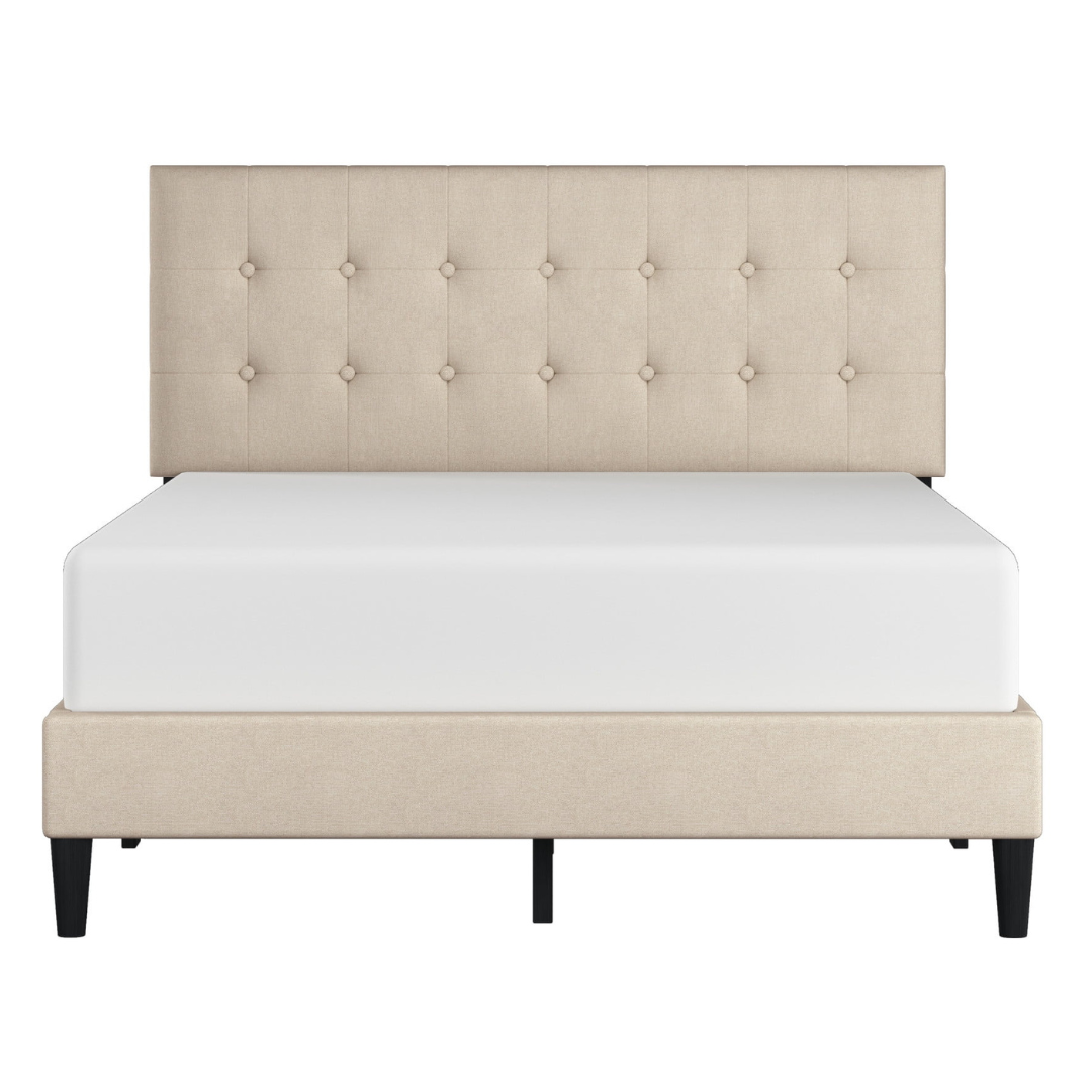 Hendrix Button Tufted Upholstered Full Platform Bed