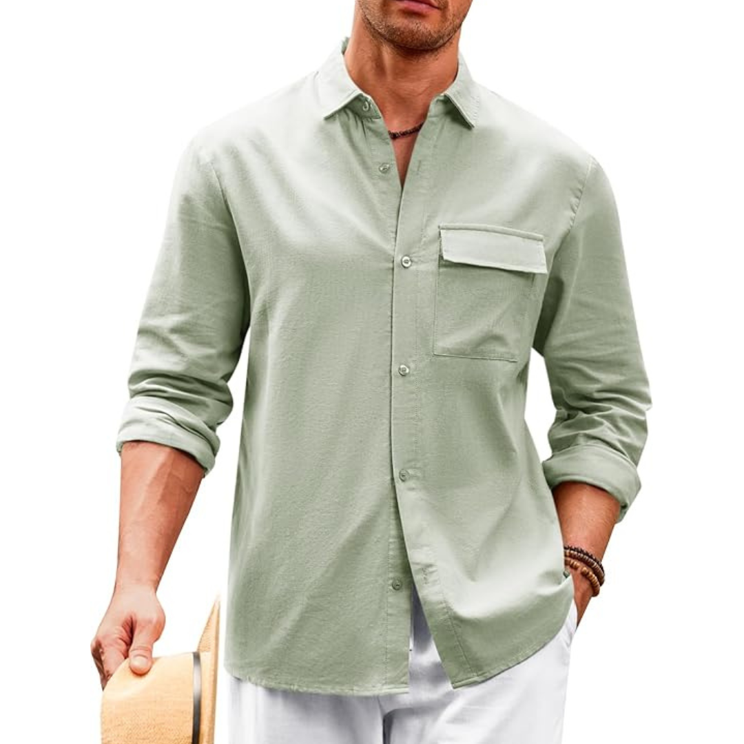 Men's Linen Untucked Lightweight Summer Beach Shirts