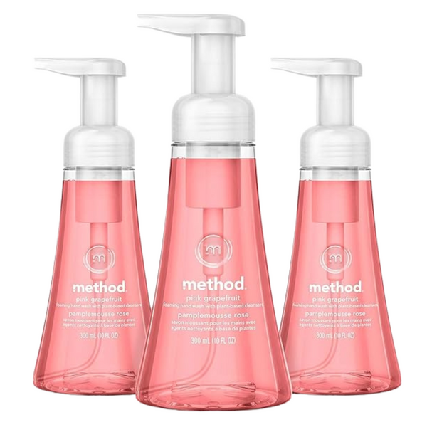 3 Bottles Of Method Foaming Hand Soap, Pink Grapefruit (10 Fl Oz)