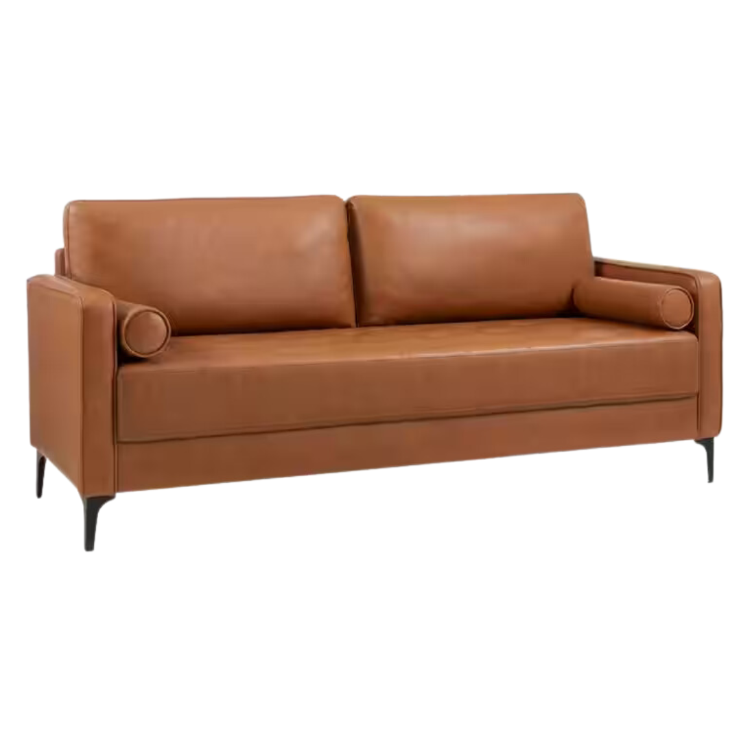 StyleWell Goodwin Mid-Century Modern Vegan Faux Leather Sofa