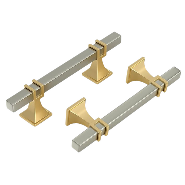 6-Pack Haliwu 2 Tone Brushed Nickel And Gold Cabinet Handles