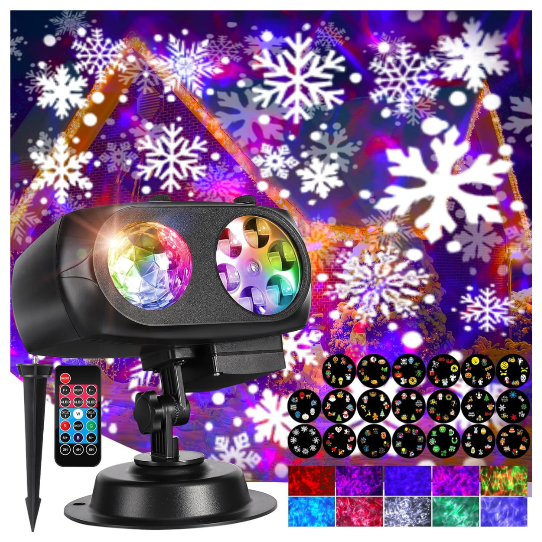 8-in-1 Pattern 20 HD Slides Ocean Wave 10 Color Halloween Projector Lights