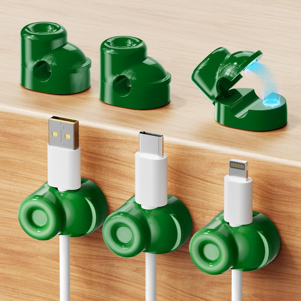 6-Pack Magnetic Cable Clips Smooth Adjustable Cell Phone Cord Holder