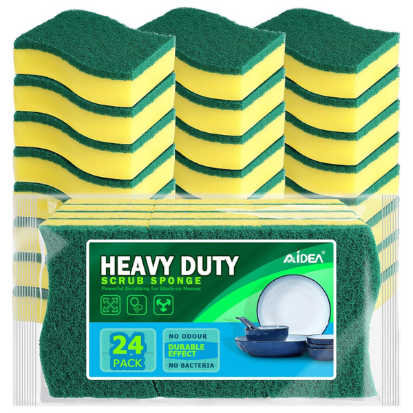 24 Count Heavy Duty Scrub Sponge Cleaning Scrub Sponge