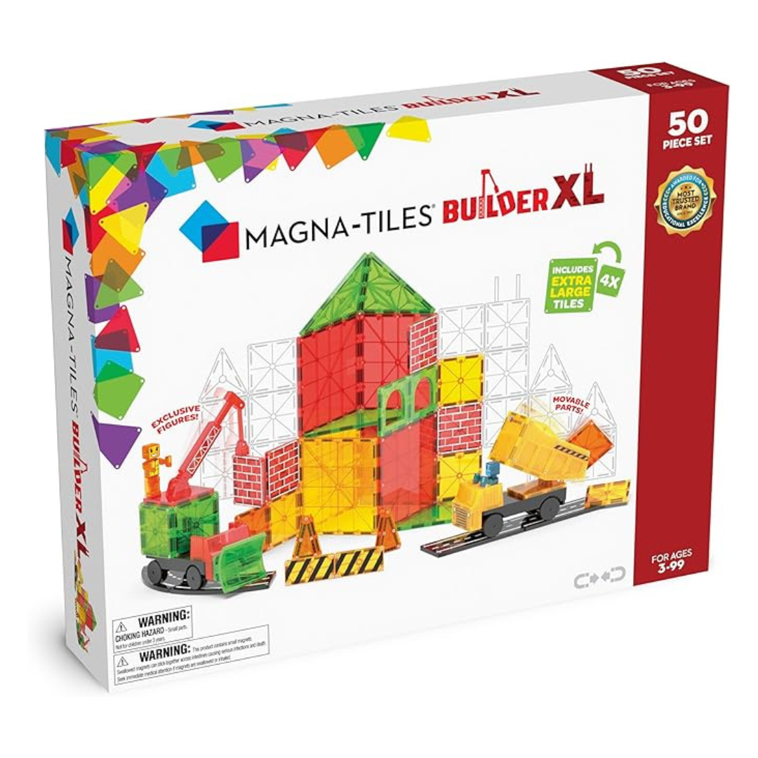 50-Piece Magna-Tiles Builder XL Construction Set