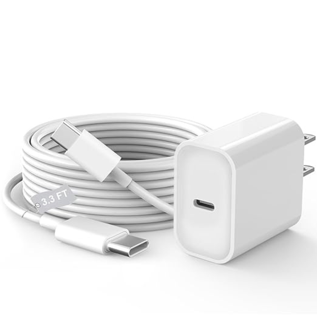 20W USB-C Charger Adapter W/ 3-Ft Fast Charging USB-C Cable