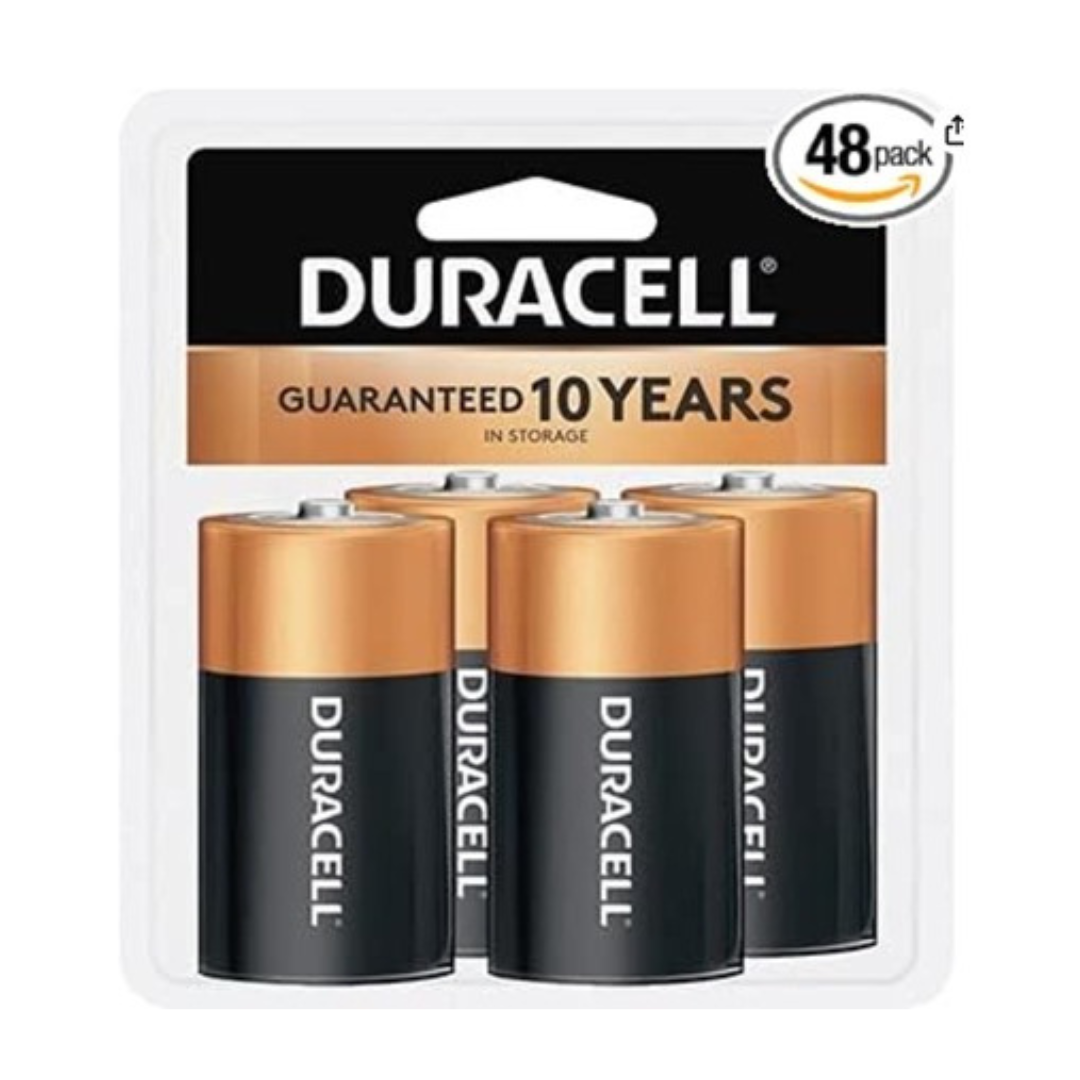 Duracell 48-Count CopperTop D Alkaline Batteries With Recloseable Package