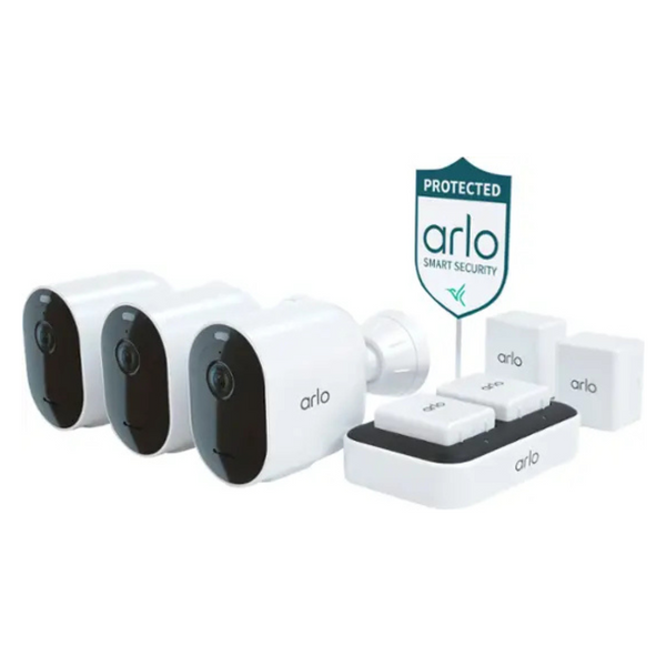 Arlo Pro 5S 2K 3 Camera Indoor/Outdoor Spotlight Security Camera Bundle