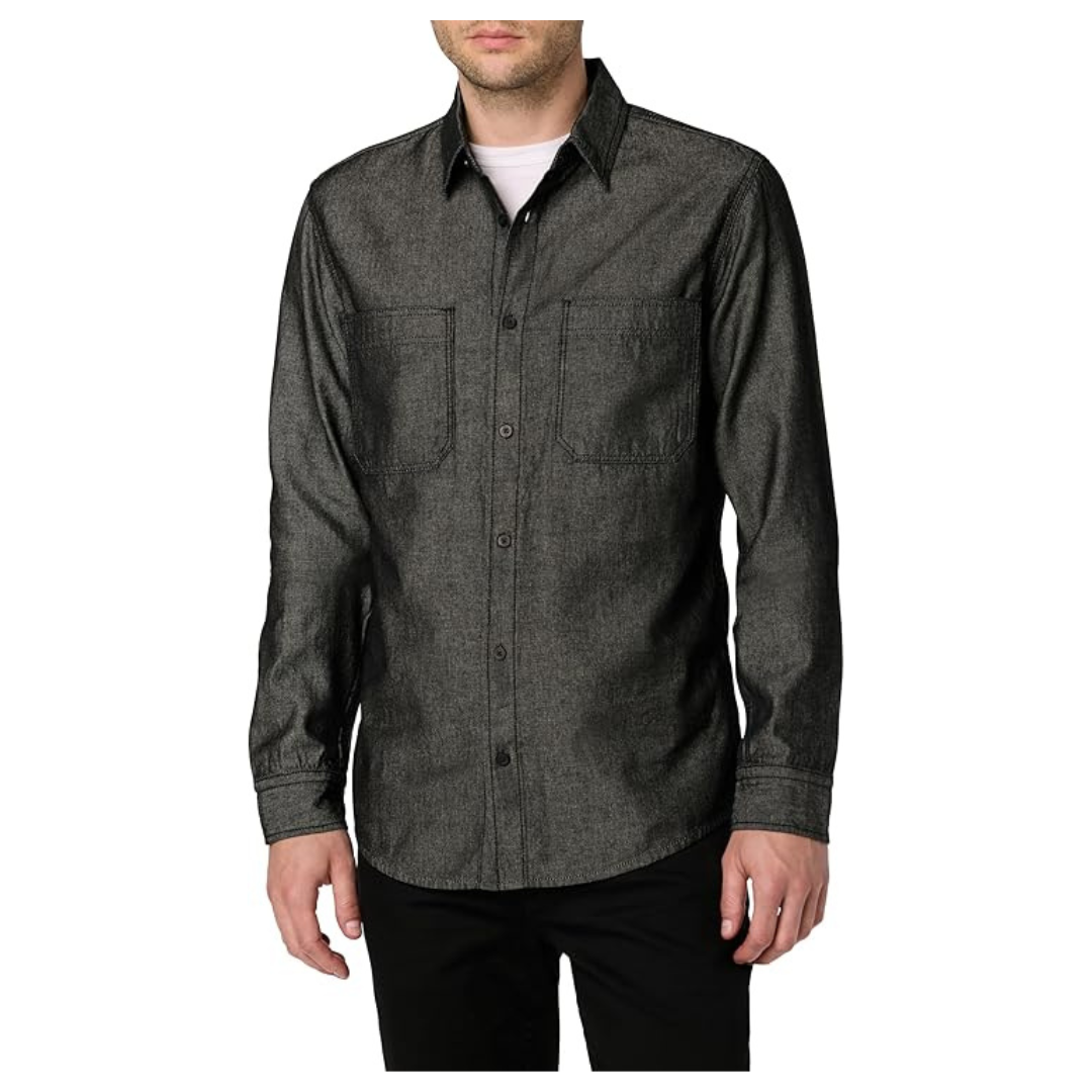 Joe's Jeans Men's Button Down Long Sleeve Shirt (Black)