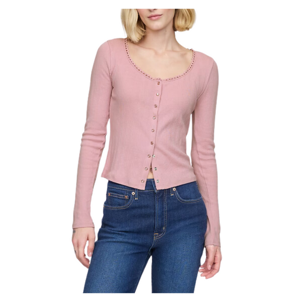 Gap Women's Cropped Pointelle Cardigan (Princess Pink)