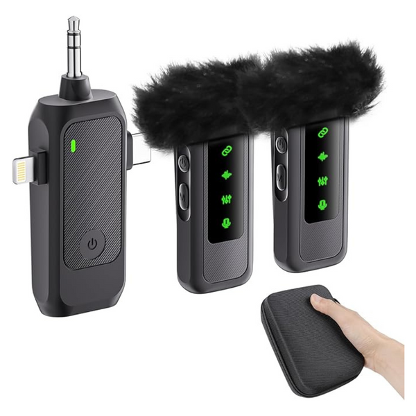 2-Pack Mini Wireless Lavalier Microphone