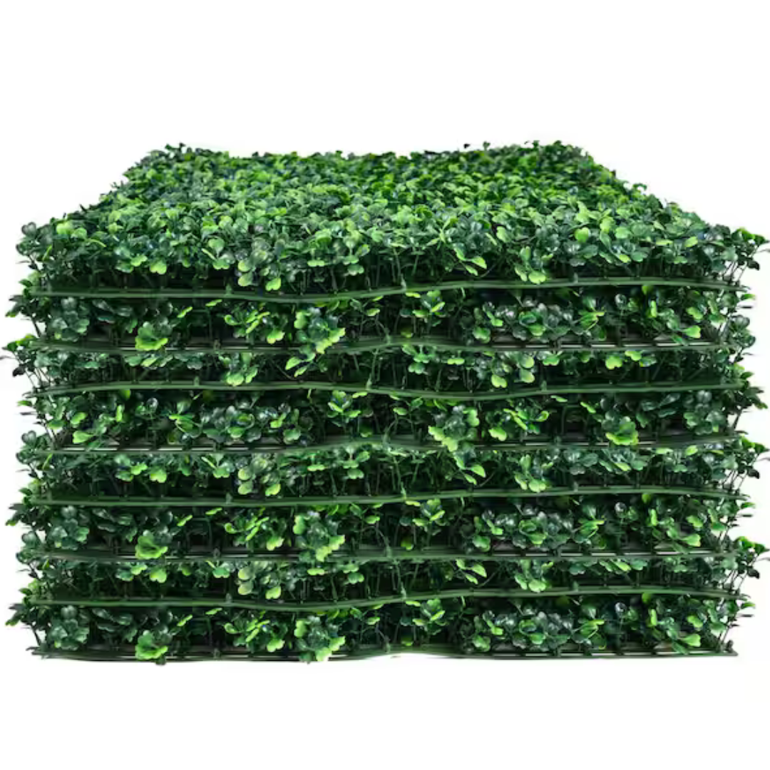 12-Pieces 20" x 20" Artificial Greenery Boxwood Panels