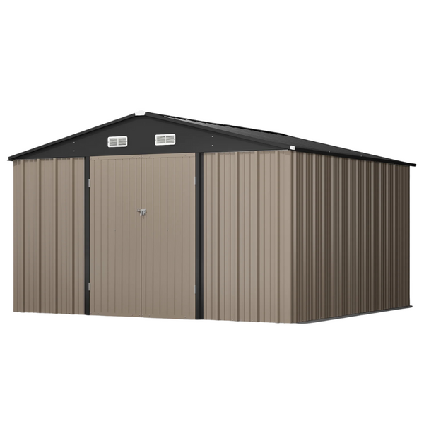 Patiowell Size Upgrade 10ft x 10ft Outdoor Storage Metal Shed