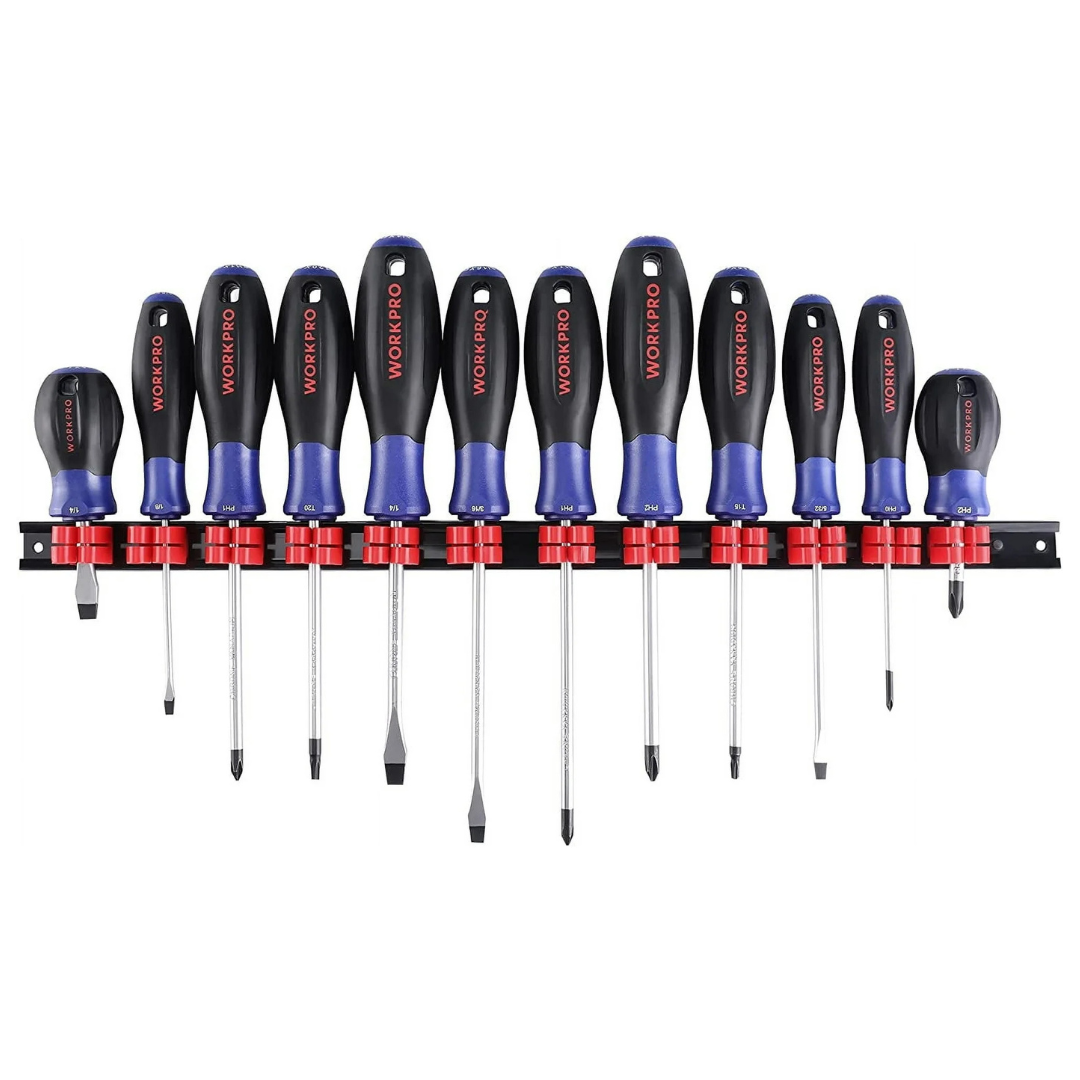 WorkPro 12-Piece Magnetic Screwdrivers Set with Organizer