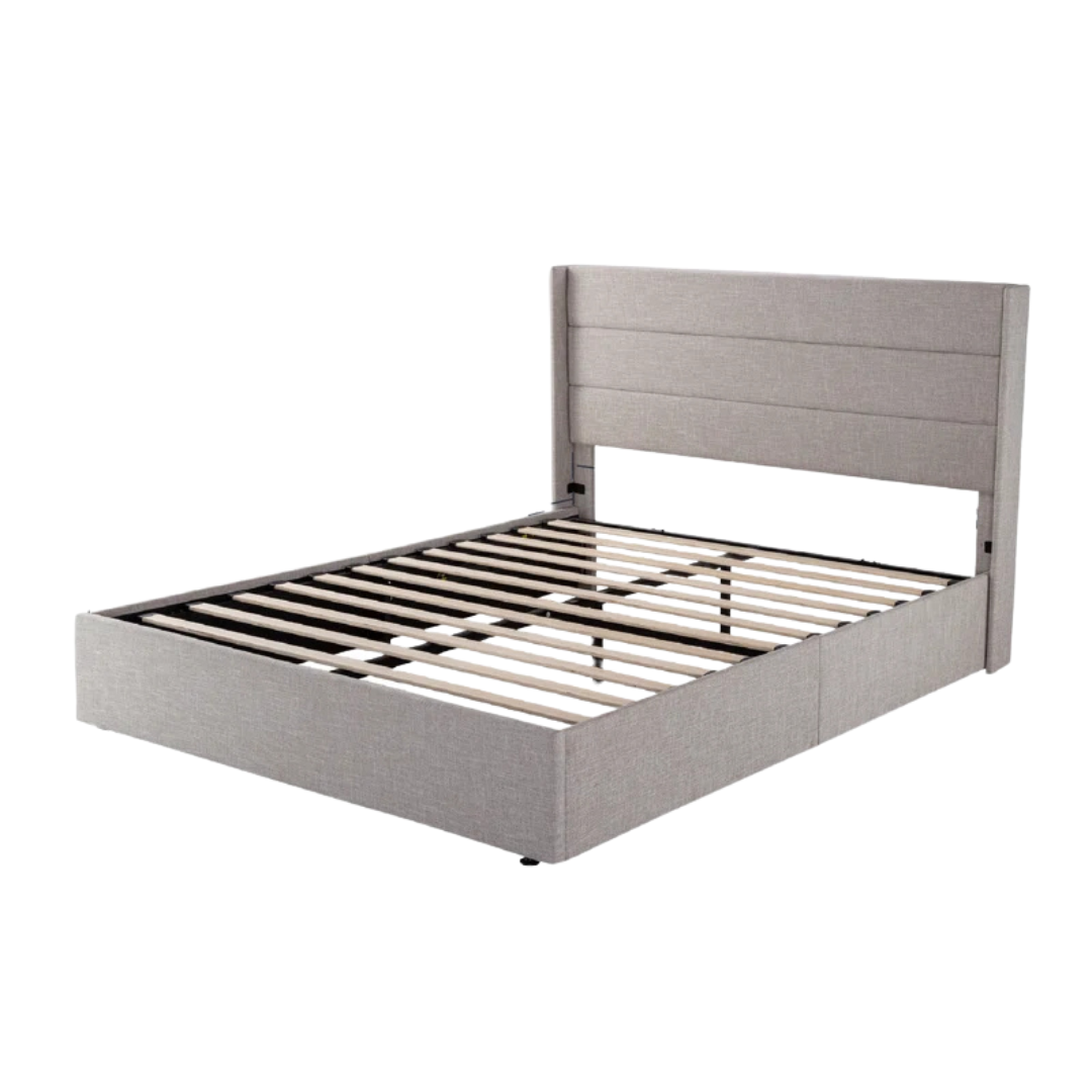 Latitude Run Queen Braya Hydraulic Lift Up Storage Upholstered Platform Bed