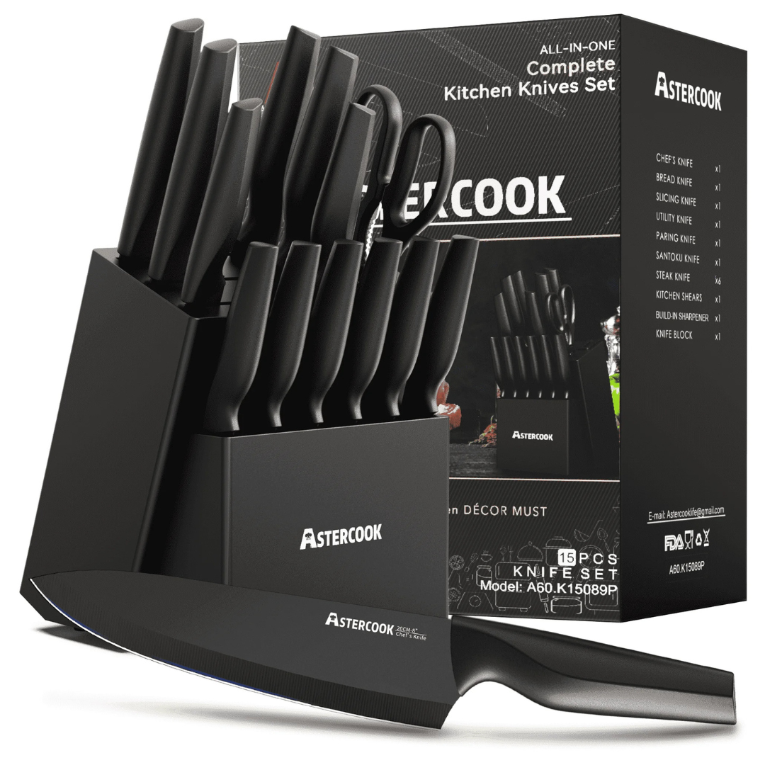 14-Piece Astercook German Stainless Steel Knife Set