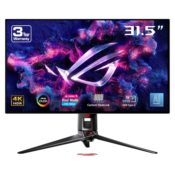 Asus ROG Swift 32" 4K UHD 240Hz 0.03ms HDR OLED Freesync And G-SYNC Compatible Gaming Monitor