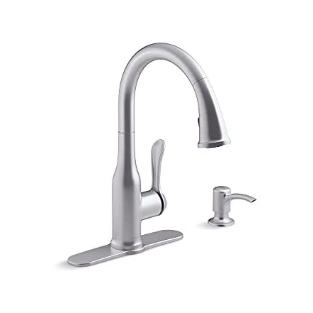 Kohler Motif Kitchen Faucet With Pull Down Sprayer And Soap Dispenser