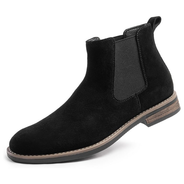 Men's Leather Suede Casual Style Comfy Slip On Chelsea Boots