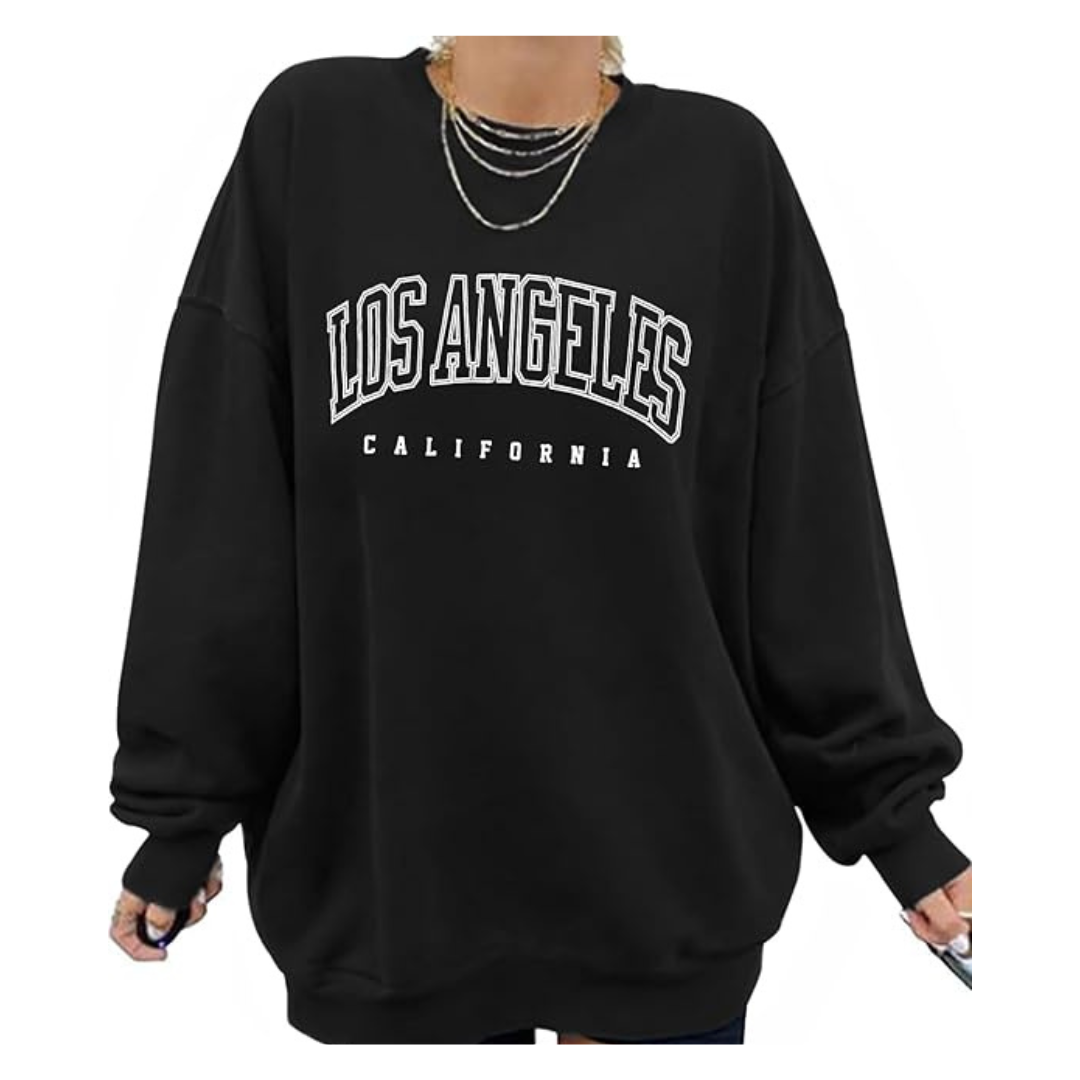 Women's Oversized Long Sleeve Los Angeles Graphic Sweatshirt (Various)