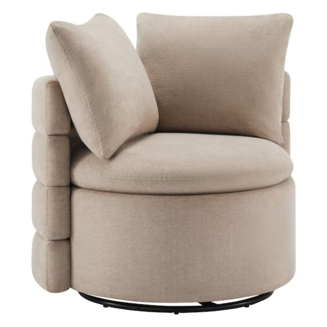 Daniel Grey Performance Fabric Swivel Accent Chair