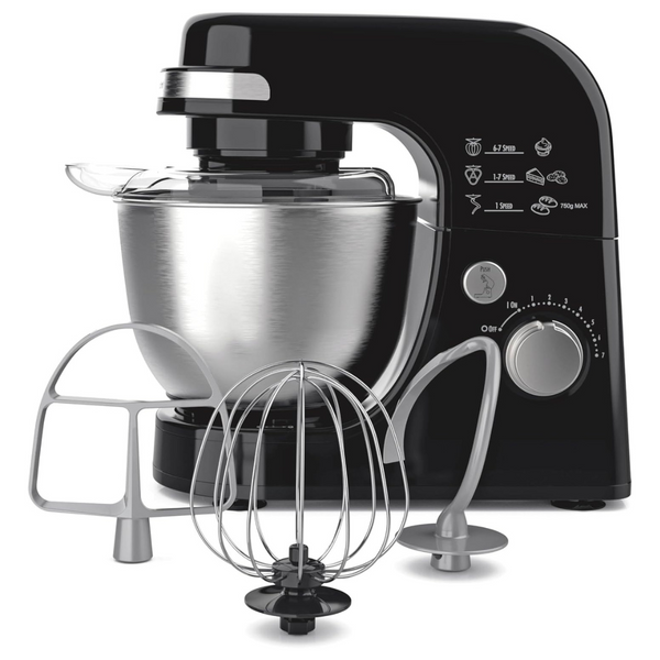 Hamilton Beach Electric Stand Mixer, 4 Quarts, Dough Hook, Flat Beater Attachments, Splash Guard