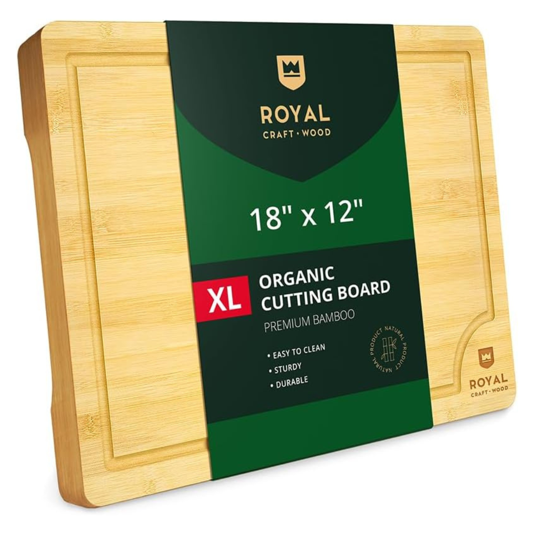 Royal Craft Extra Large Bamboo Cutting Board (18″ x 12″)