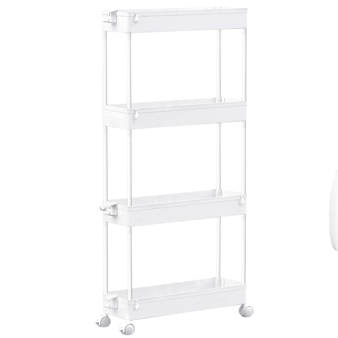 4-Tier Spacekeeper Slim Storage Mobile Shelving Cart