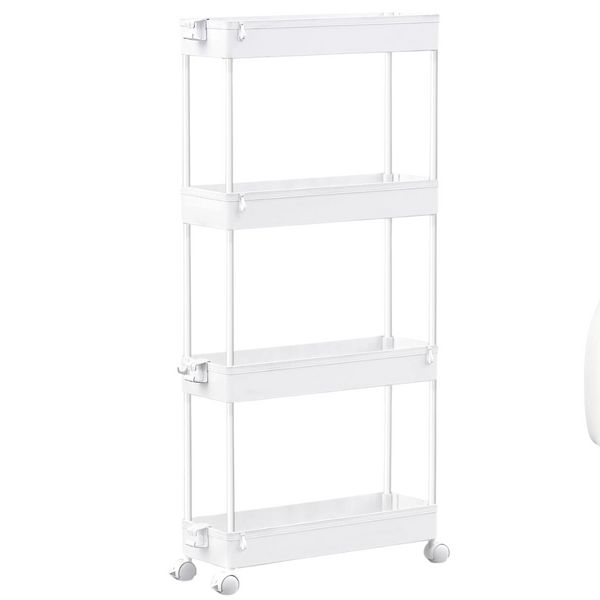 4-Tier Spacekeeper Slim Storage Mobile Shelving Cart