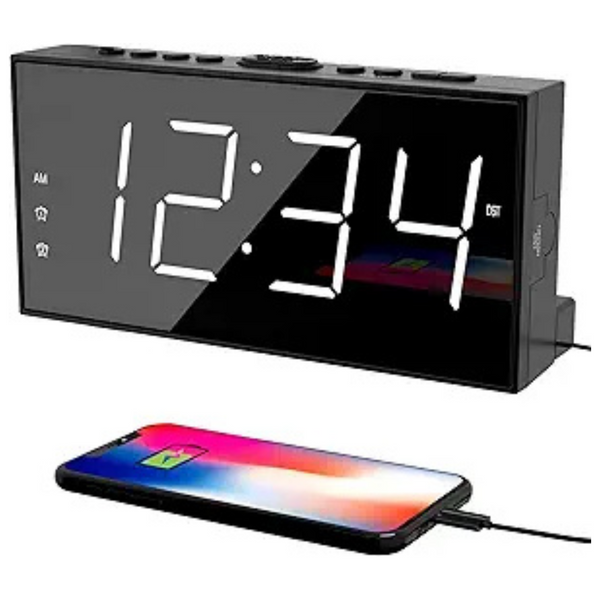 PPLEE Loud LED Big Display Alarm Clock With USB Charging Port