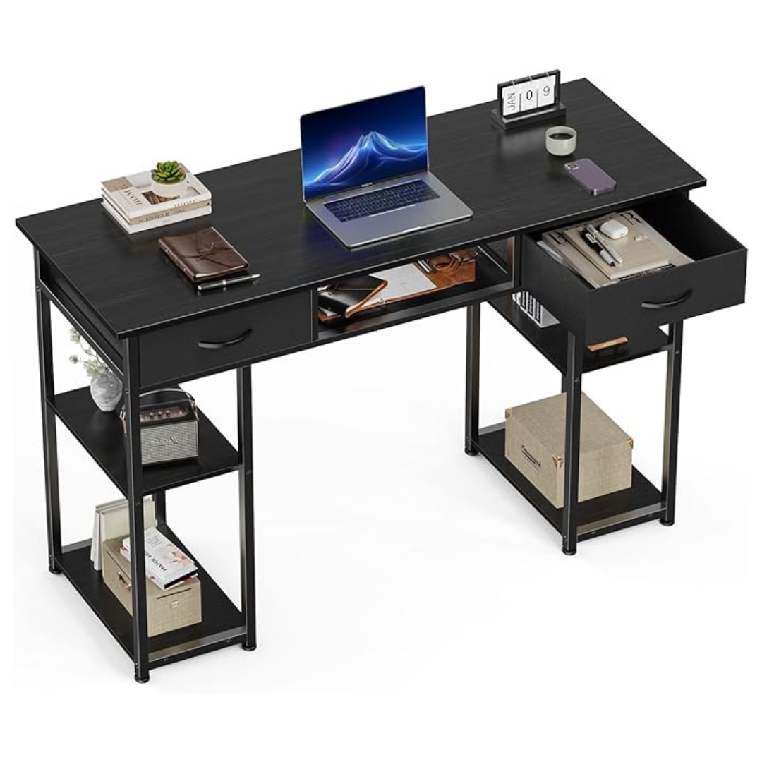 OLIXIS Computer Desk With Drawers Study Writing Table