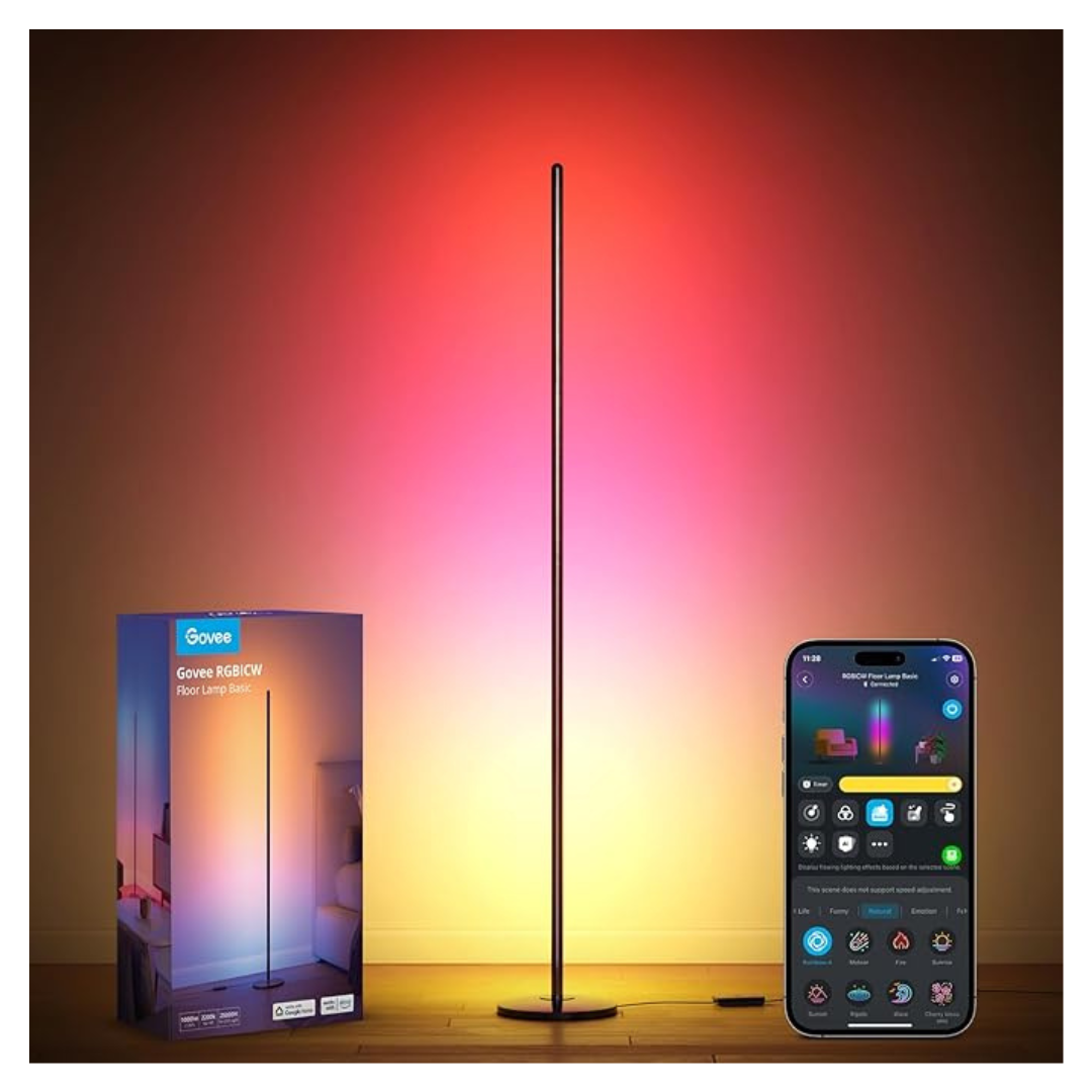 Govee RGBIC LED Corner Smart Floor Lamp Works With Alexa, 1000 Lumen With Music Sync