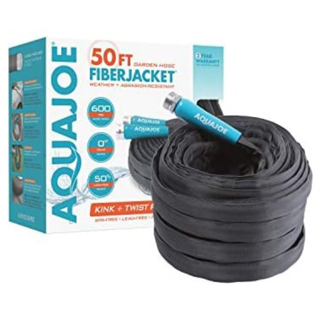 Aqua Joe FiberJacket Non-Expanding Kink-Free Garden (5/8" x 50ft)