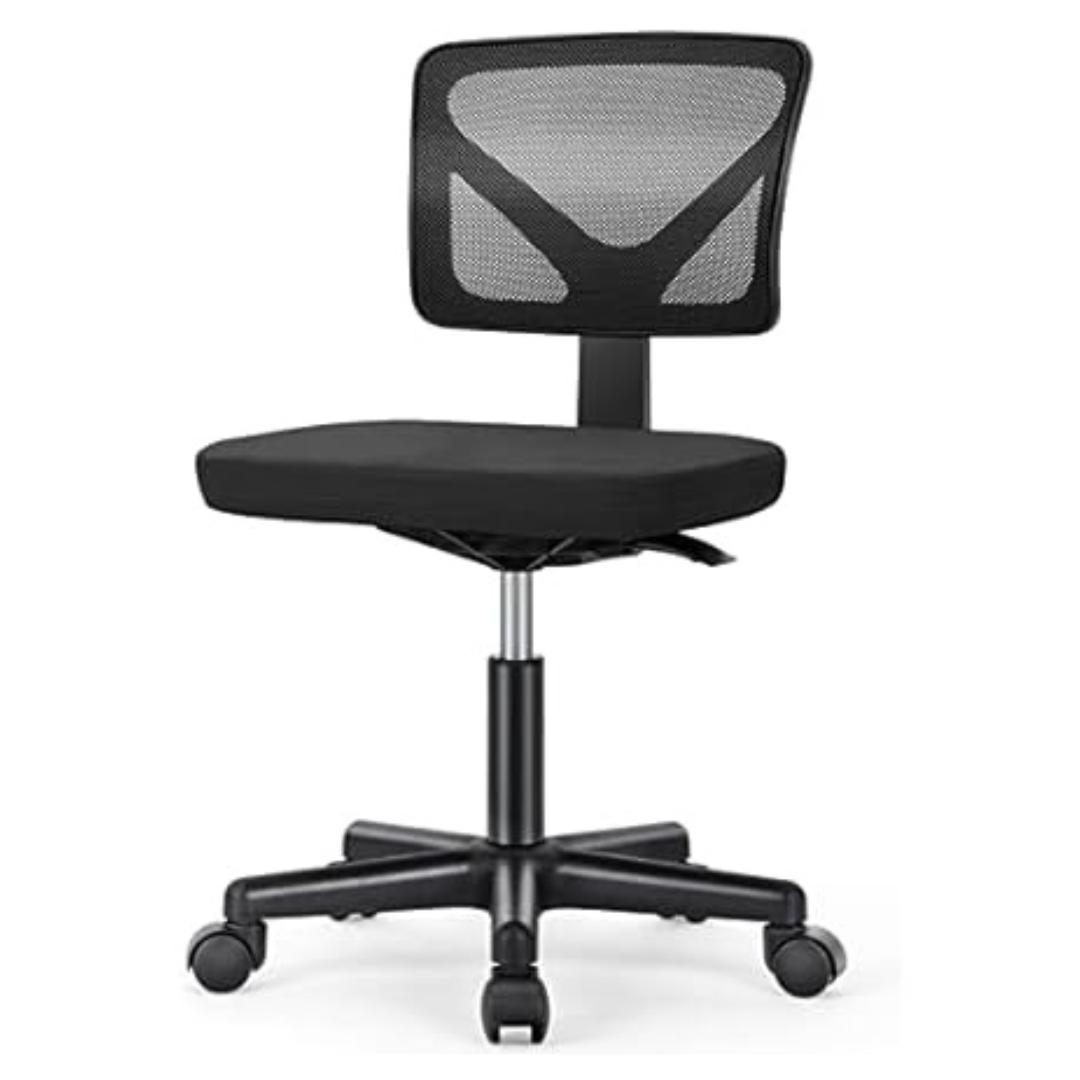 Ergonomic Computer Desk Armless Mesh Office Chair With Lumbar Support