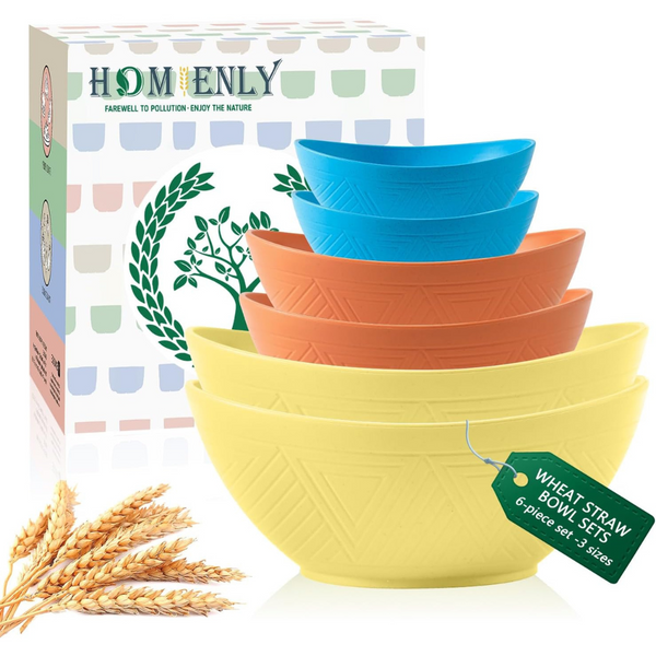 6-Piece Wheatstraw Mixing Bowls Set