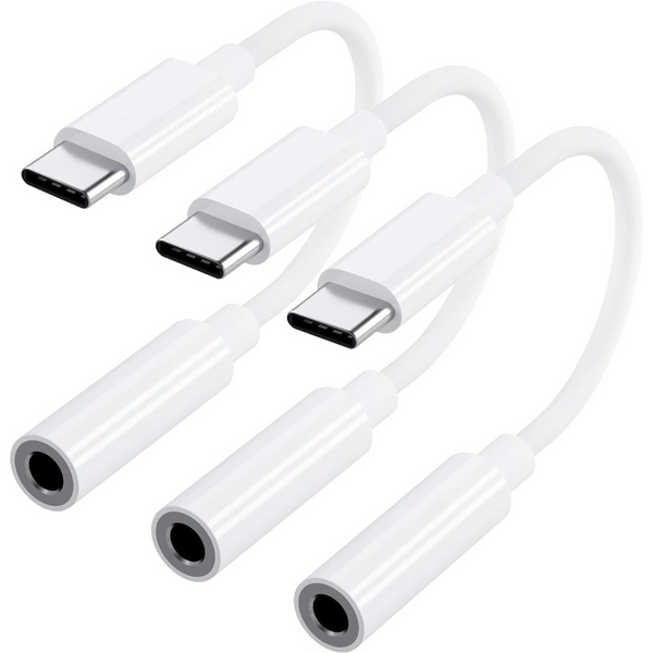 3-Pack USB C to 3.5mm Headphone Jack Adapter