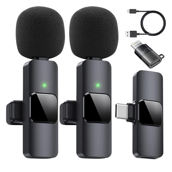 USB Type-C Lightning Dual Wireless Lavalier Microphone