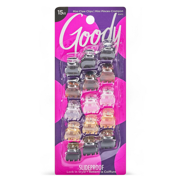 Goody SlideProof Classics Mini Claw Clips (15 Ct)