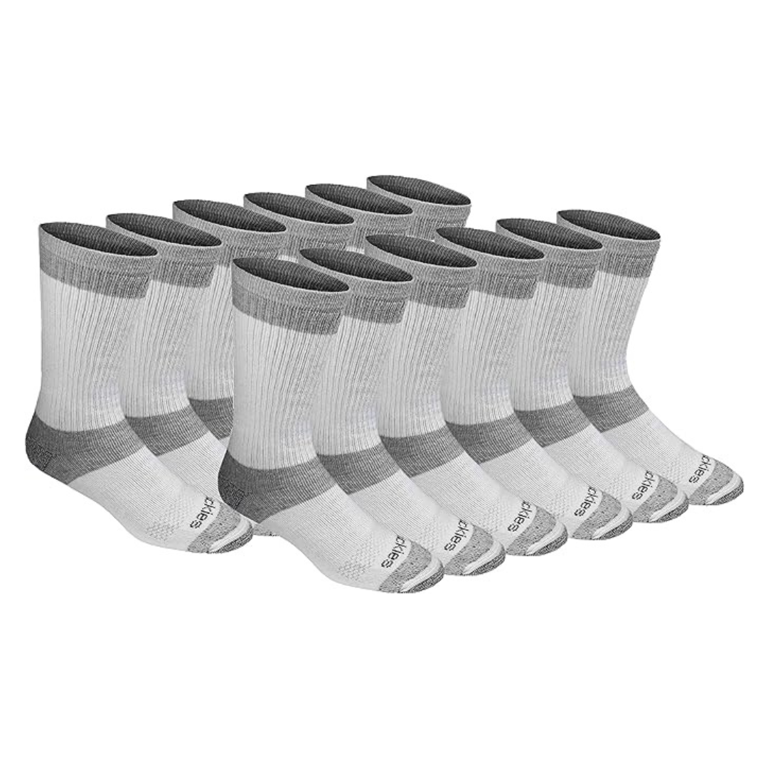 12 Pairs of Dickies Men’s Dri-tech Moisture Control Max Full Cushion Crew Socks