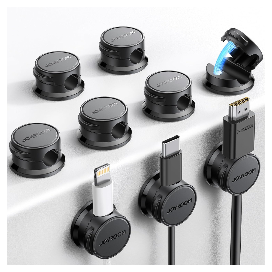 9-Pack Magnetic Cable Clips Cord Organizers (3 Colors)