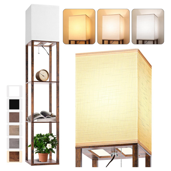 Shelf Floor Lamp With 3 CCT LED Bulb