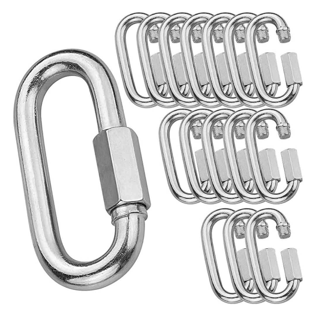 16-Pack Quick Link Stainless Steel M6 Oval Locking