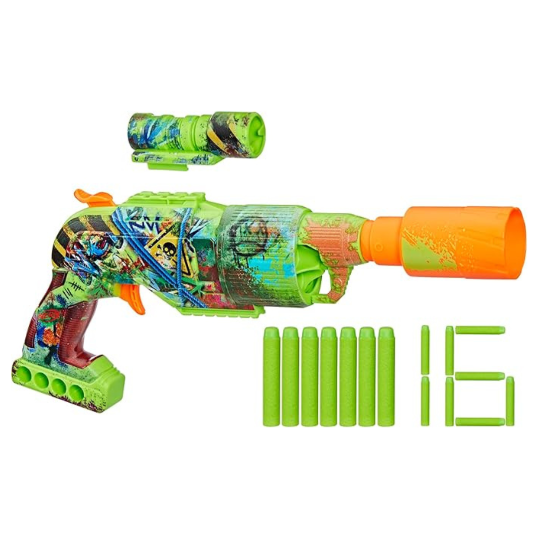 NERF Zombie Driller Dart Blaster With 16 Nerf Elite Darts