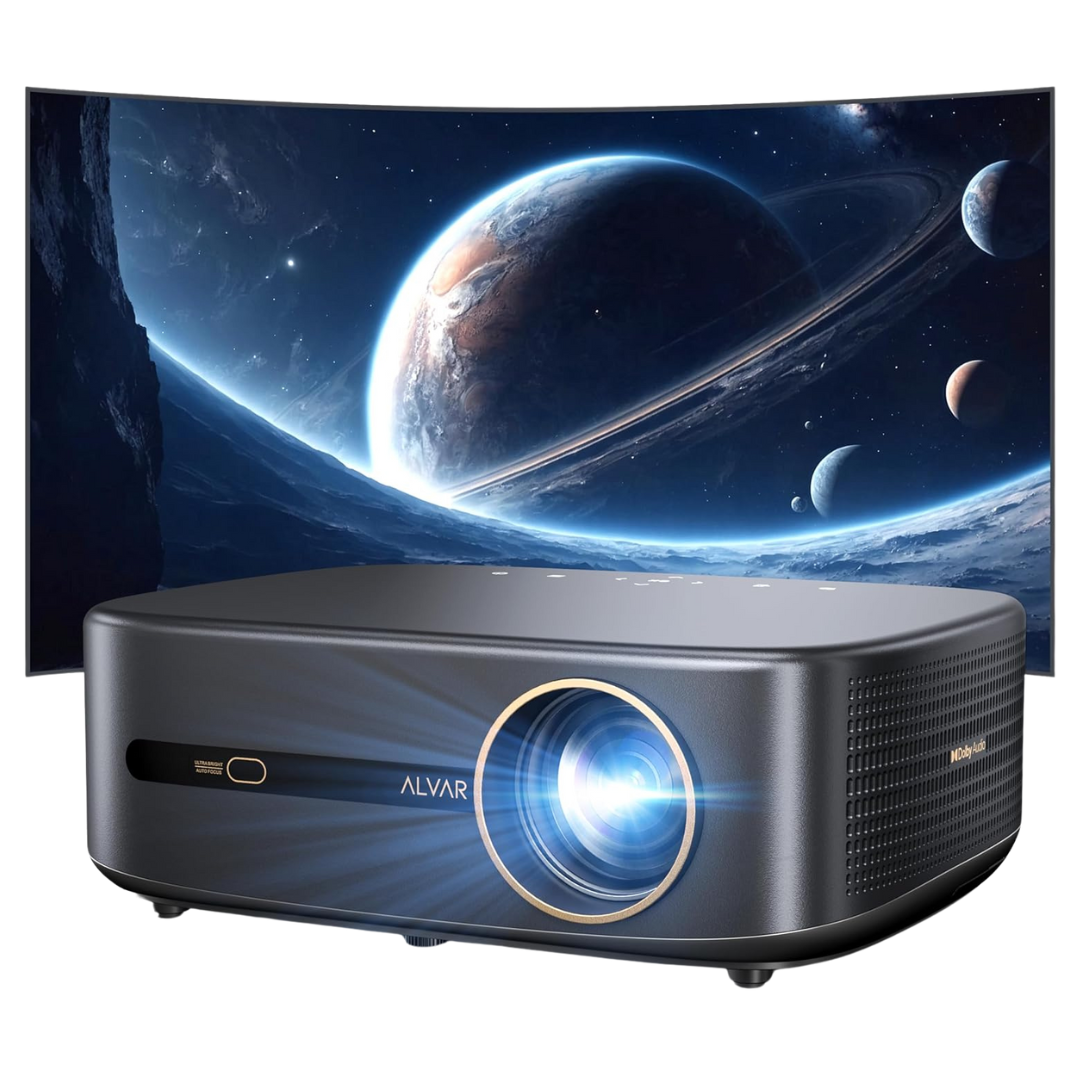 Alvar 4K 1000 ANSI & DBX DoIby Audio Smart Projector W/ 30W Speakers