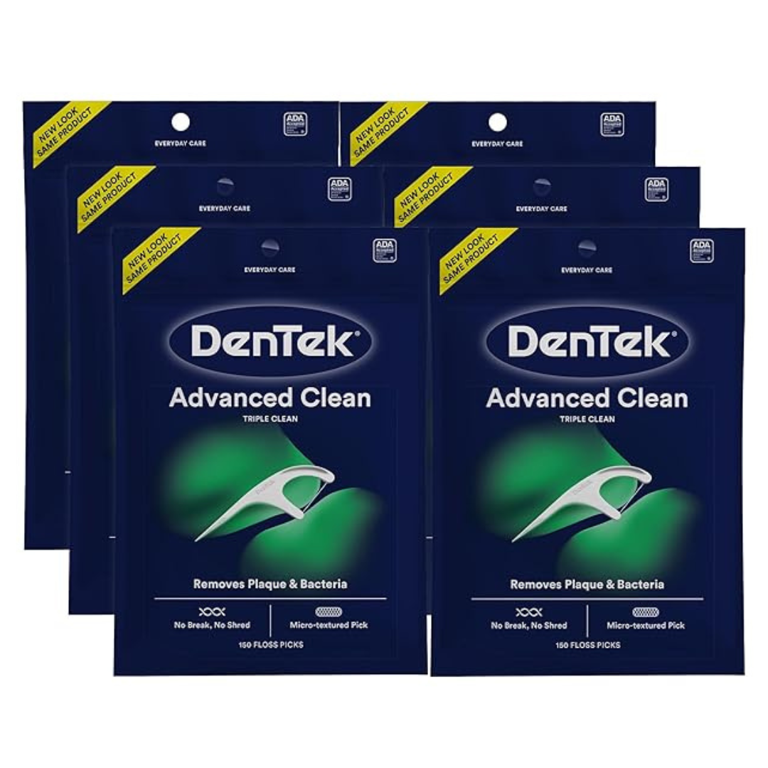 6-Pack Of 150 Count DenTek Triple Clean Advanced Floss Picks