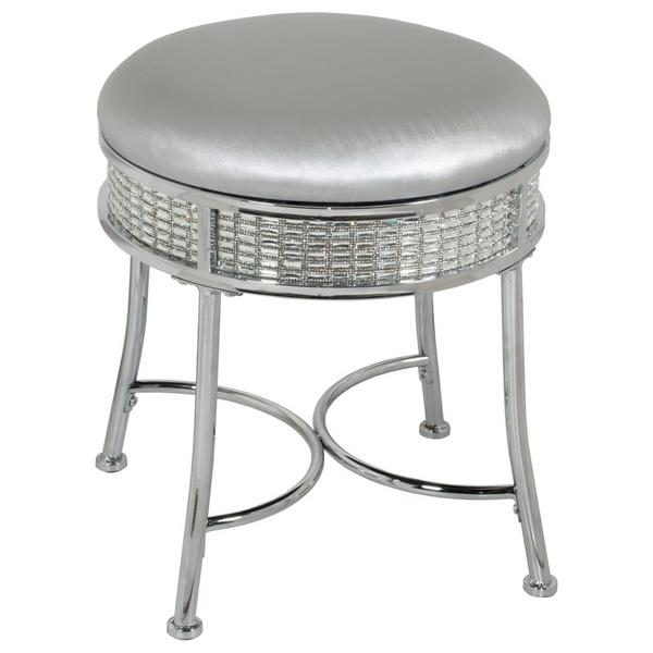 Hillsdale Venice Backless Faux Diamond Band Vanity Stool